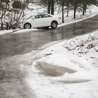 automobile slid off icy country road automobile slid off icy country road