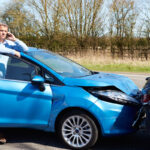 Driver Making Phone Call after read-end car accident