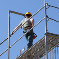 construction worker on a scaffold