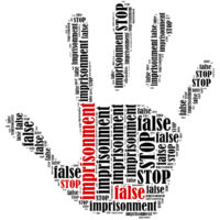 Stop false imprisonment on hand word cloud