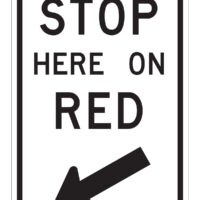 Stop here on RED traffic sign