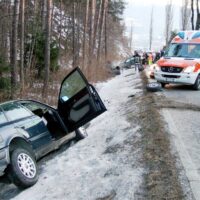 Icy car accident