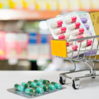 meds in a mini shopping cart