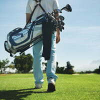 Golfer walking