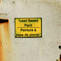 Sign that reads lead paint