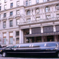 Black Limo pictured in front of building