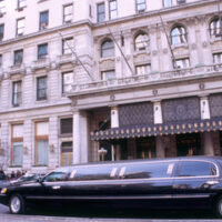 Black Limo pictured in front of building Black Limo pictured in front of building