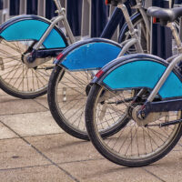 Bike in rack ready to be ridden