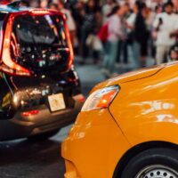 car on the street accident taxi color yellow cars street new York city