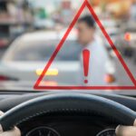 car emergency brake saved a life pedestrian runs across street.