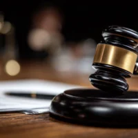 Gavel on Desk: Symbol of Justice, Law, and Authority